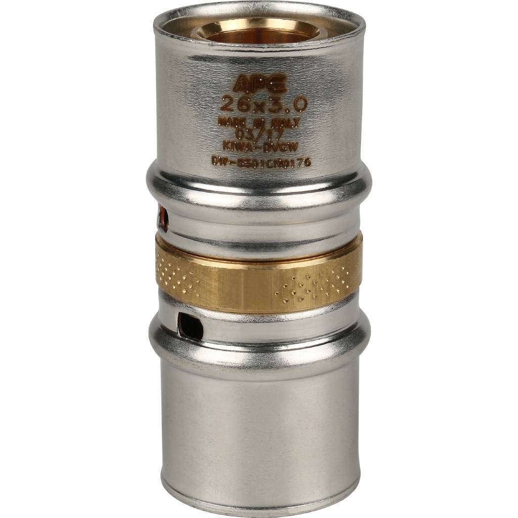 SFP-0003-002626 STOUT Муфта соединительная равнопроходная 26х26 для металлопластиковых труб прессовой