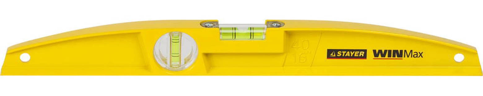 STAYER WINMax 400 мм уровень литой усиленный, 2 глазка, фрезерованный, резиновые накладки, 34713-040_z01