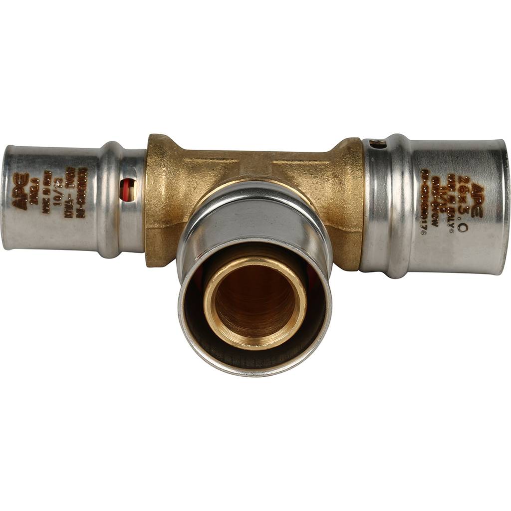 SFP-0005-262620 STOUT Тройник переходной 26х26х20 для металлопластиковых труб прессовой