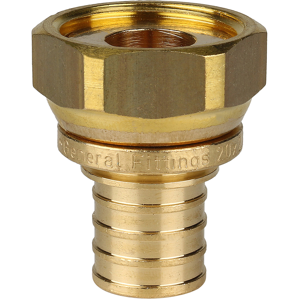 SFA-0019-002034 STOUT Переходник с накидной гайкой 20xG 3/4" для труб из сшитого полиэтилена аксиальный
