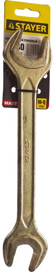 STAYER 27х30 мм, Hi-Q Сталь, оцинкованный, гаечный ключ рожковый 27038-27-30 Master
