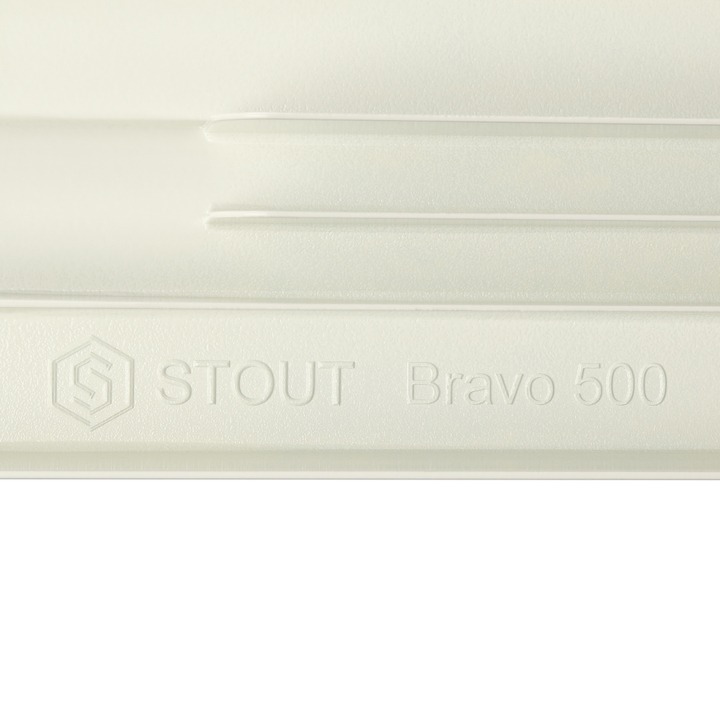 SRA-0110-050008 STOUT Bravo 500 8 секций радиатор алюминиевый боковое подключение RAL9010
