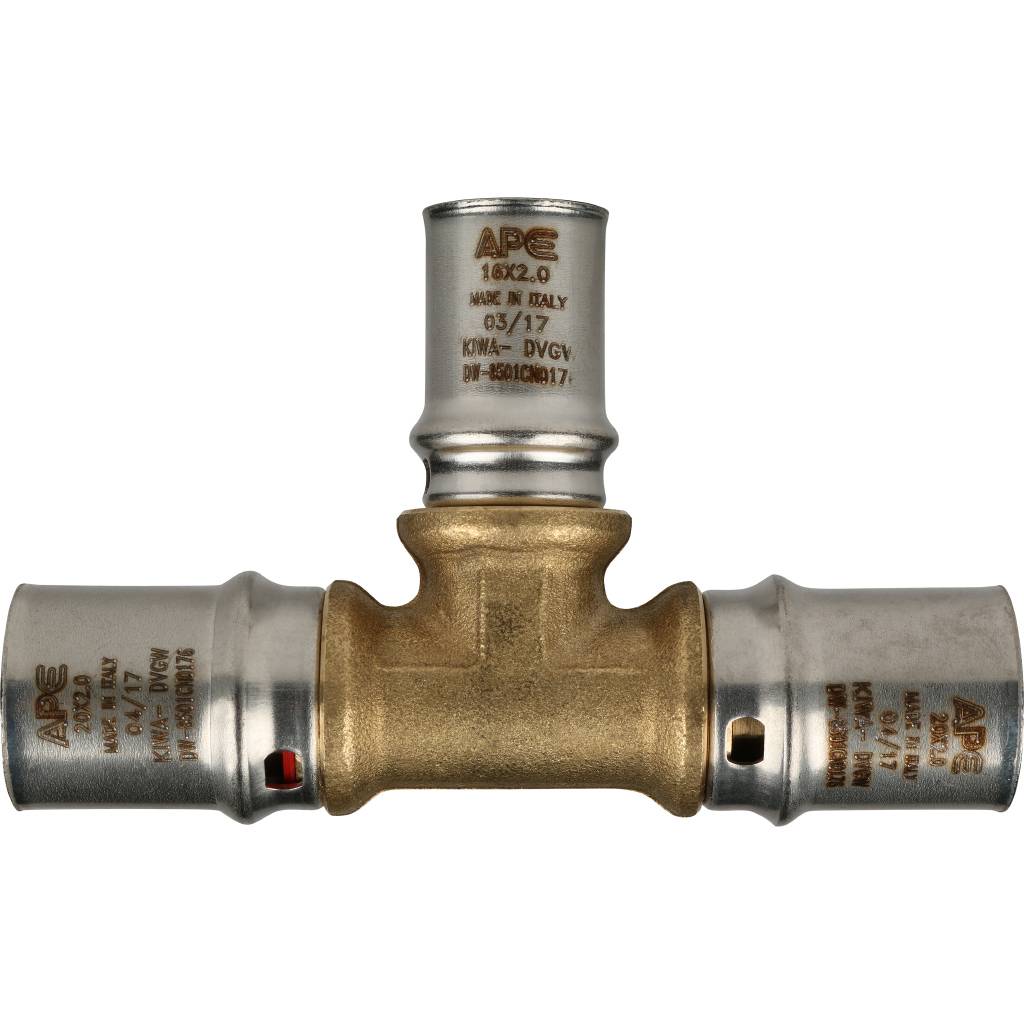 SFP-0005-201620 STOUT Тройник переходной 20х16х20 для металлопластиковых труб прессовой