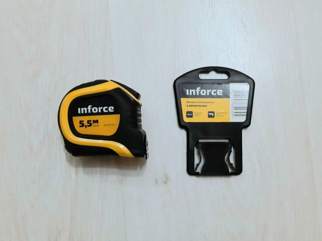 Inforce Рулетка 5,5x27мм с нейловоным ярким покрытием и магнитным зацепом 06-11-48