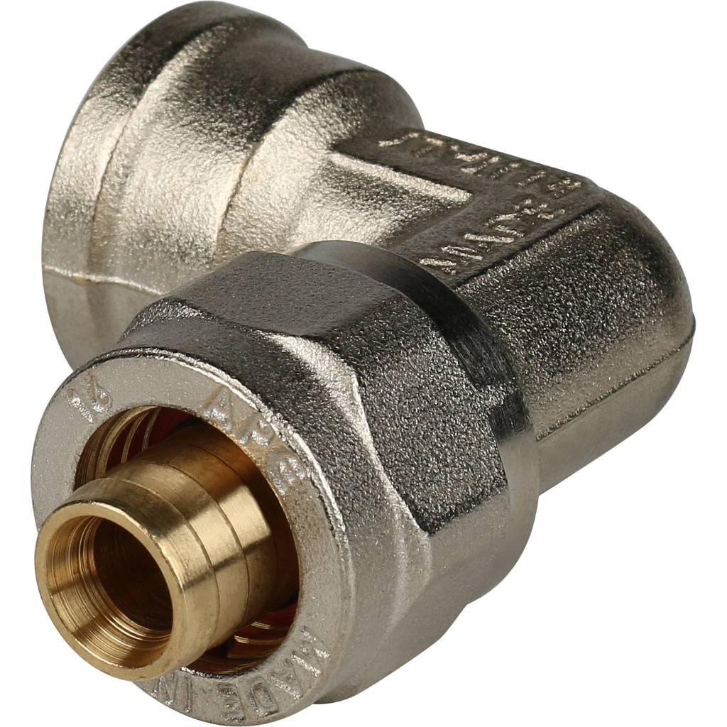 SFS-0007-001216 STOUT Угольник-переходник с внутренней резьбой 1/2"х16 для металлопластиковых труб винтовой
