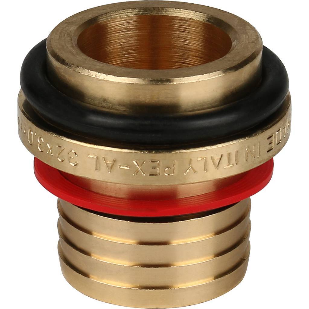 SFS-0006-000132 STOUT Угольник-переходник с наружной резьбой 1"x32 для металлопластиковых труб винтовой