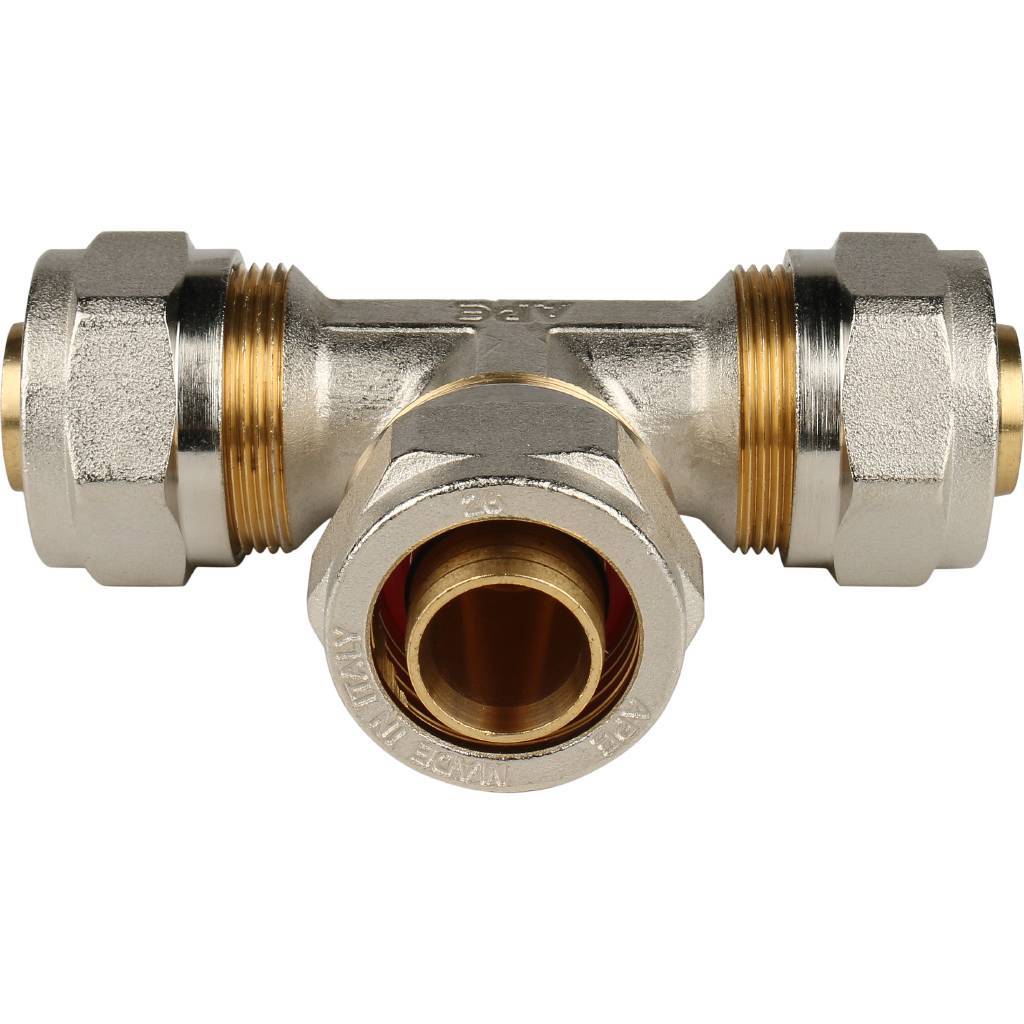 SFS-0009-000026 STOUT Тройник равнопроходный 26х26х26 для металлопластиковых труб винтовой