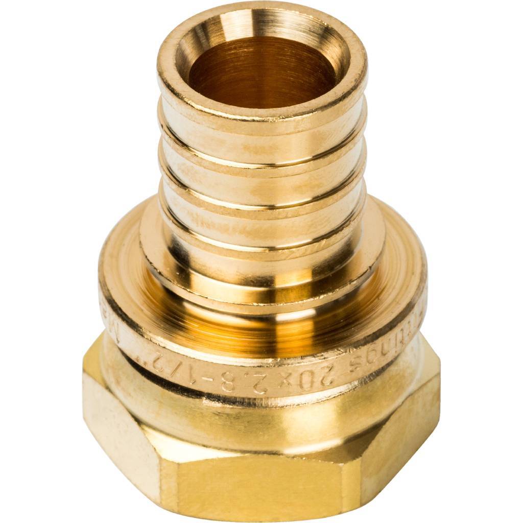 SFA-0019-002012 STOUT Переходник с накидной гайкой 20xG 1/2" для труб из сшитого полиэтилена аксиальный