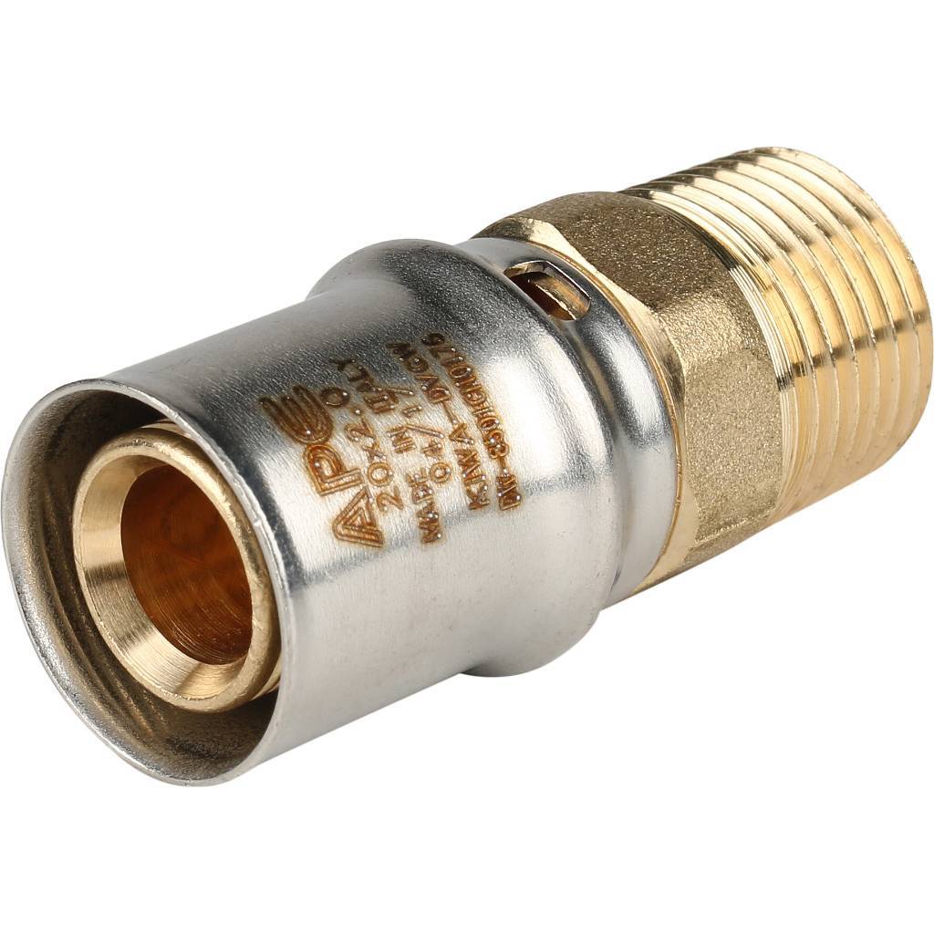 SFP-0001-001220 STOUT Переходник с наружной резьбой 1/2"х20 для металлопластиковых труб прессовой