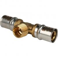 SFP-0008-201220 STOUT Тройник-переходник с наружной резьбой 20х1/2"х20 для металлопластиковых труб прессовой