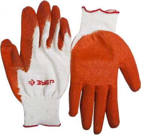ЗУБР L-XL, 13 класс, х/б, перчатки с одинарным обливом, трикотажные 11458-XL Мастер