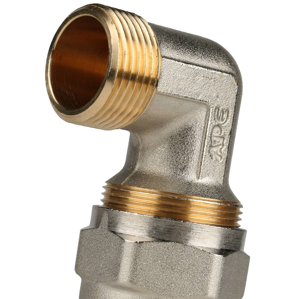 SFS-0006-003426 STOUT Угольник-переходник с наружной резьбой 3/4"х26 для металлопластиковых труб винтовой