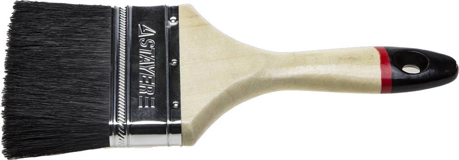 STAYER 100 мм, 4", щетина натуральная чёрная, кисть плоская UNIVERSAL-EURO 01022-100