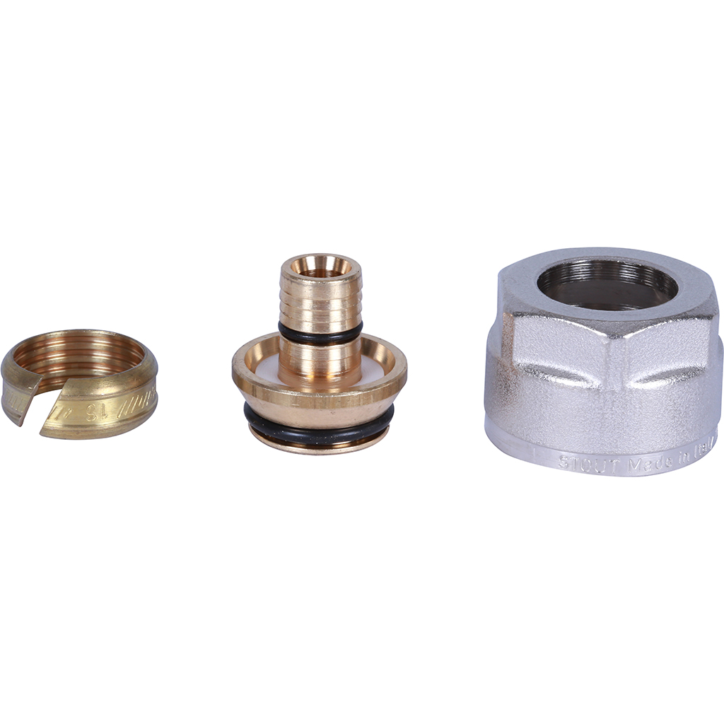 SFC-0026-162634 STOUT Фитинг компрессионный для труб PEX-AL-PEX 16х2,6х3/4