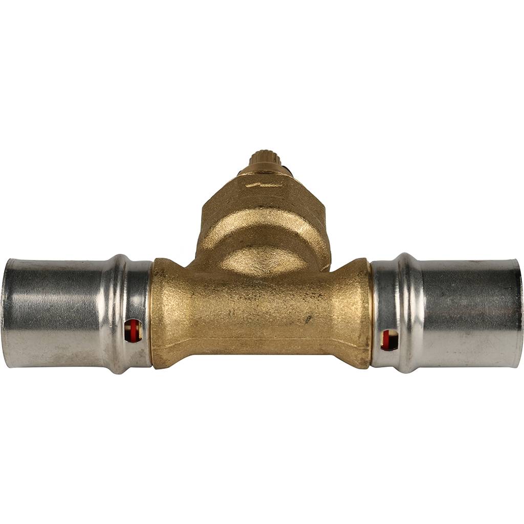 SFP-0014-002020 STOUT Вентиль с хромированной ручкой 20х20 для металлопластиковых труб прессовой