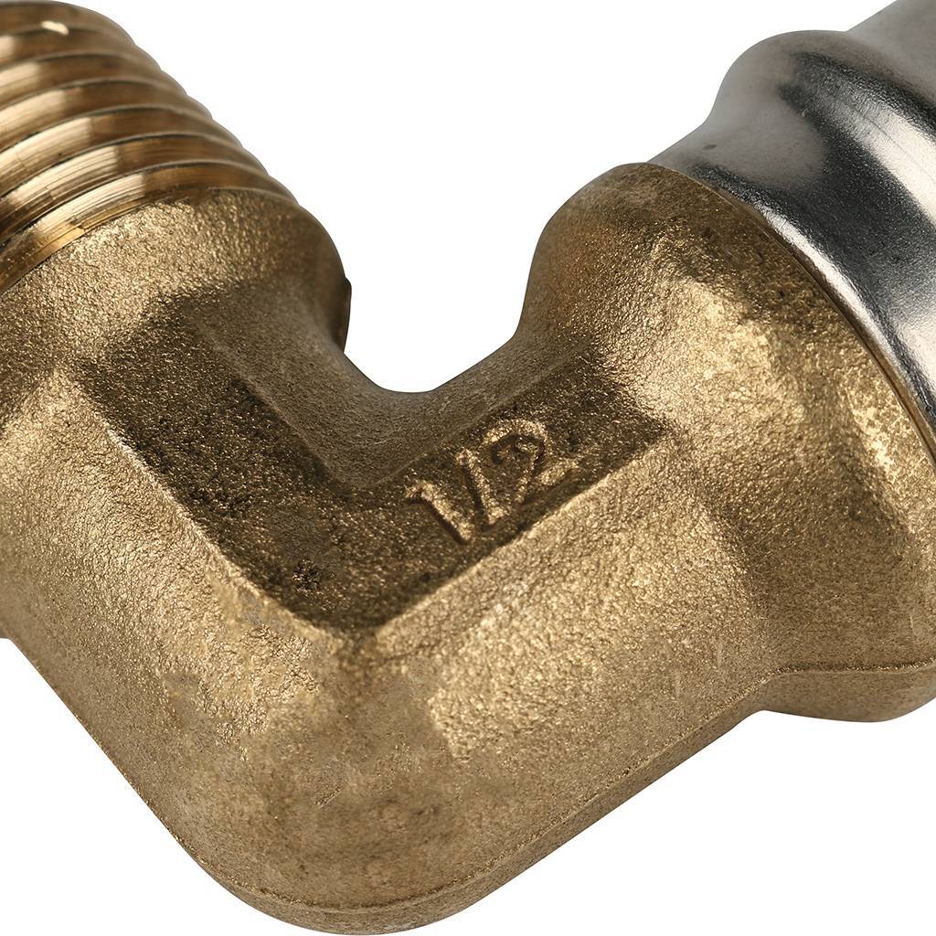 SFP-0011-001220 STOUT Угольник-переходник с наружной резьбой 1/2"х20 для металлопластиковых труб прессовой