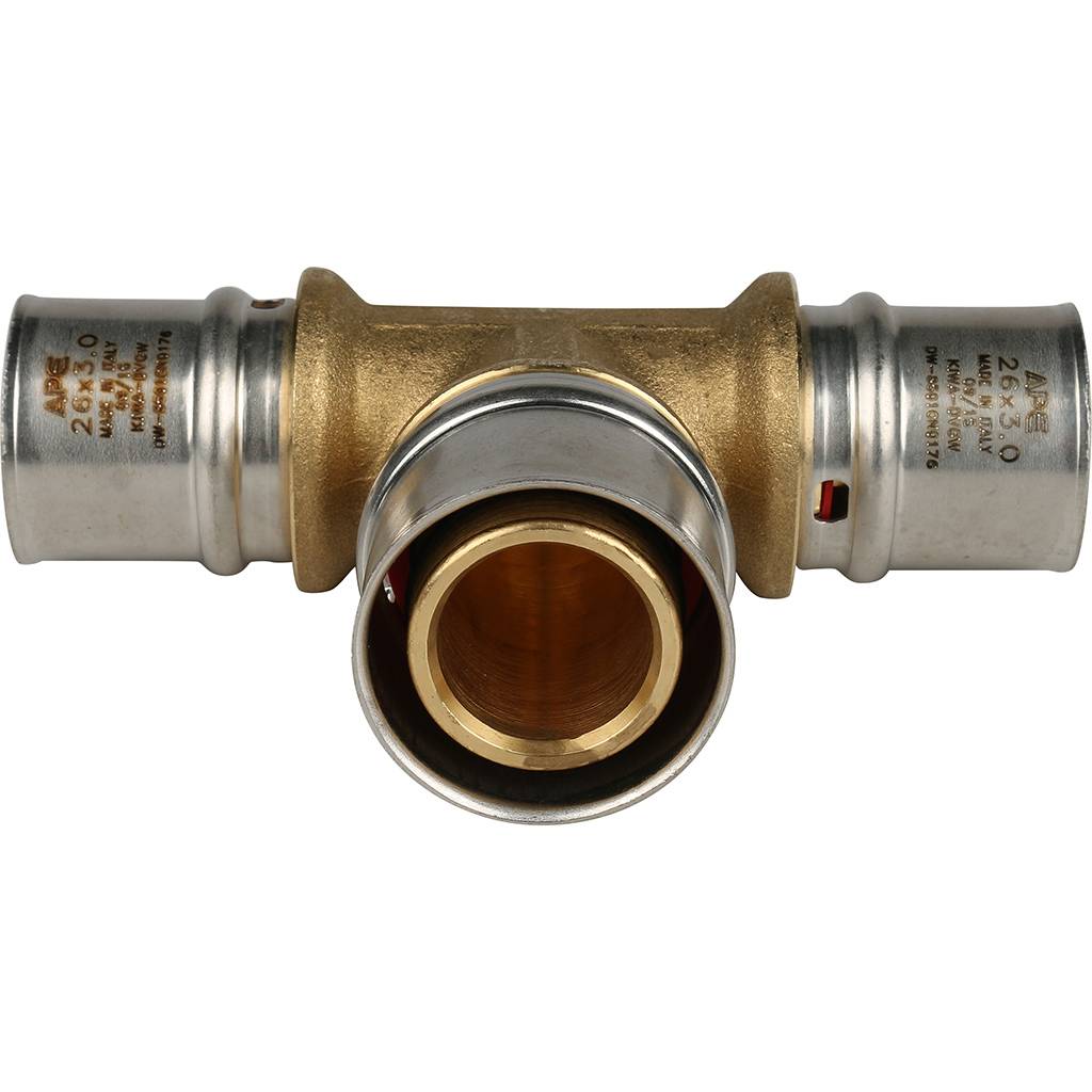 SFP-0005-263226 STOUT Тройник переходной 26х32х26 для металлопластиковых труб прессовой