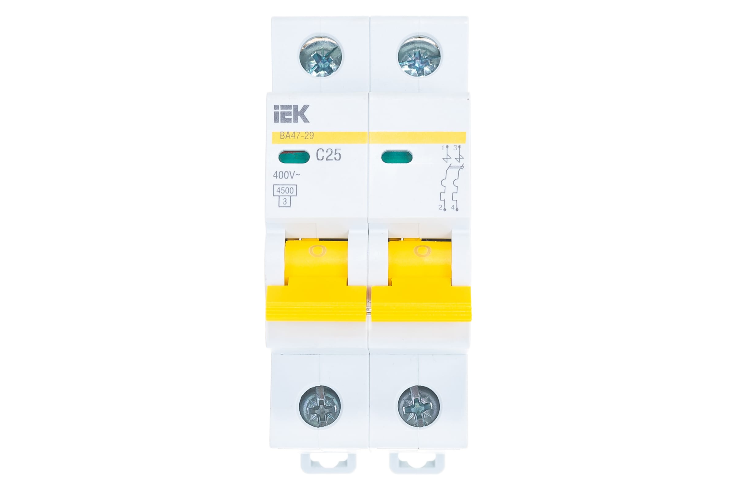 Выключатель автоматический ВА47-29 2p, 25А, С 4.5кА IEK MVA20-2-025-C