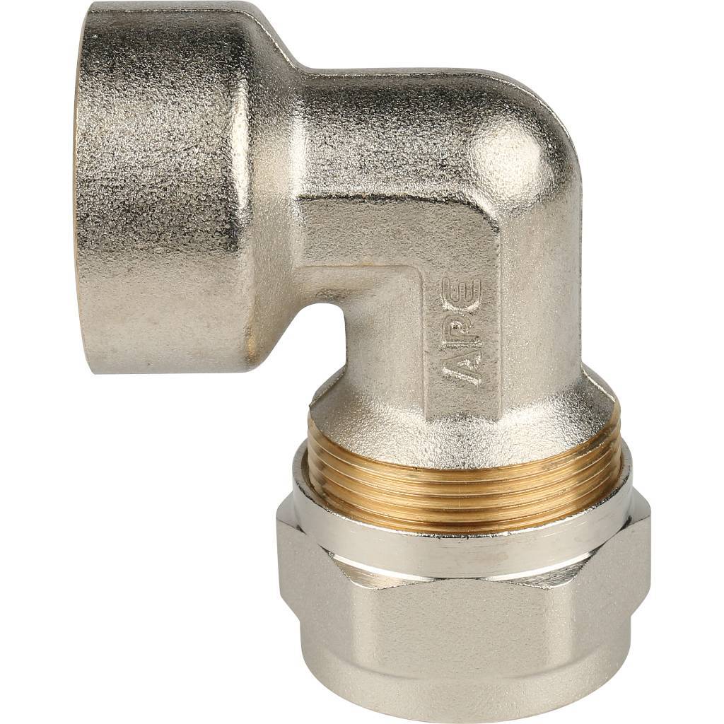 SFS-0007-000126 STOUT Угольник-переходник с внутренней резьбой 1"x26 для металлопластиковых труб винтовой