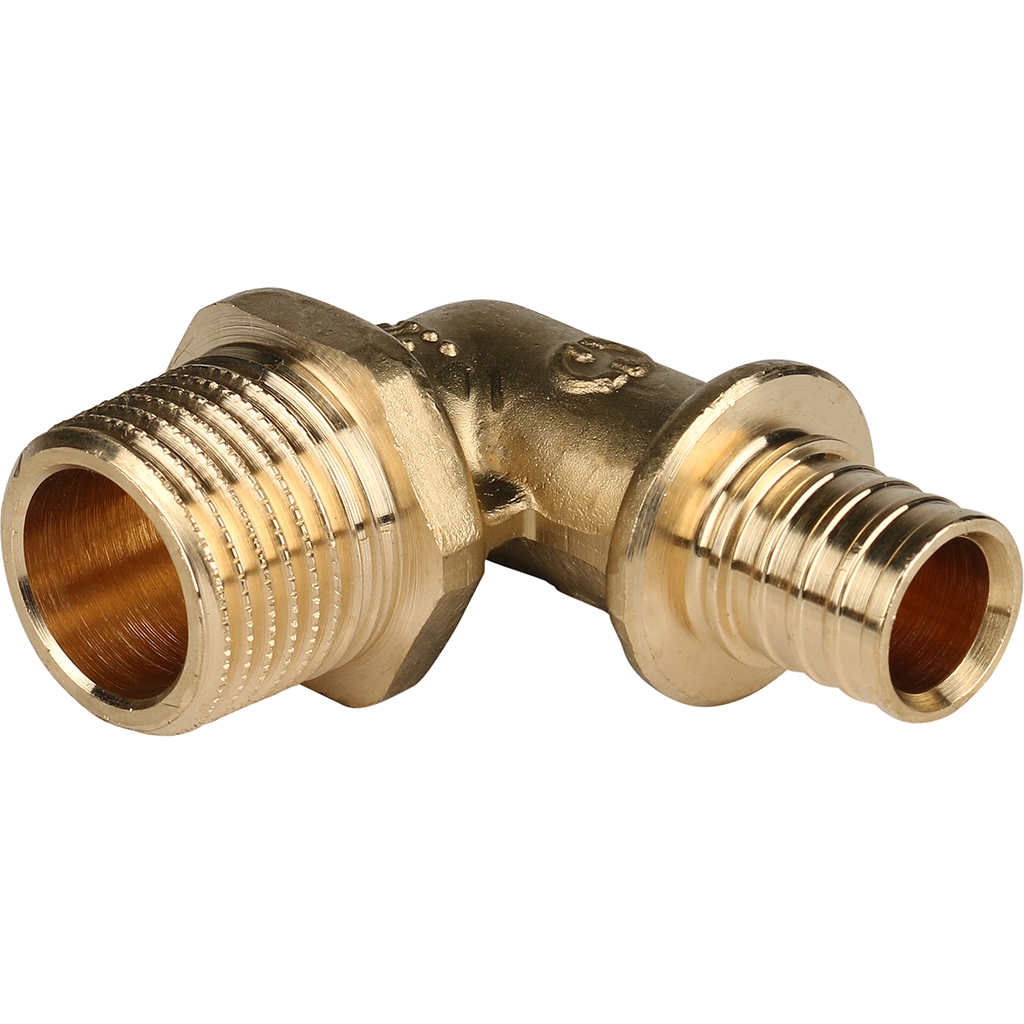 SFA-0005-001612 STOUT Угольник-переходник с наружной резьбой 16xR 1/2" для труб из сшитого полиэтилена аксиальный