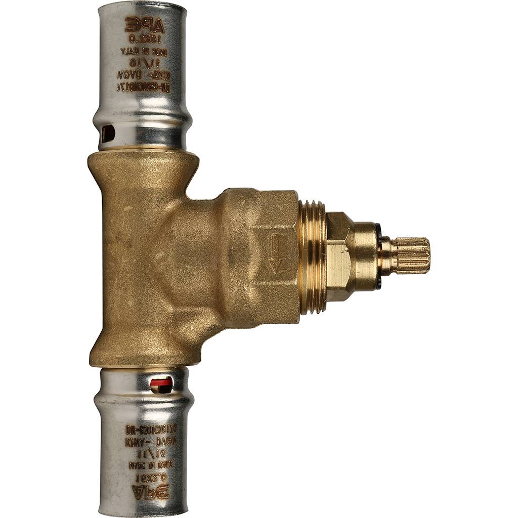 SFP-0014-001616 STOUT Вентиль с хромированной ручкой 16х16 для металлопластиковых труб прессовой