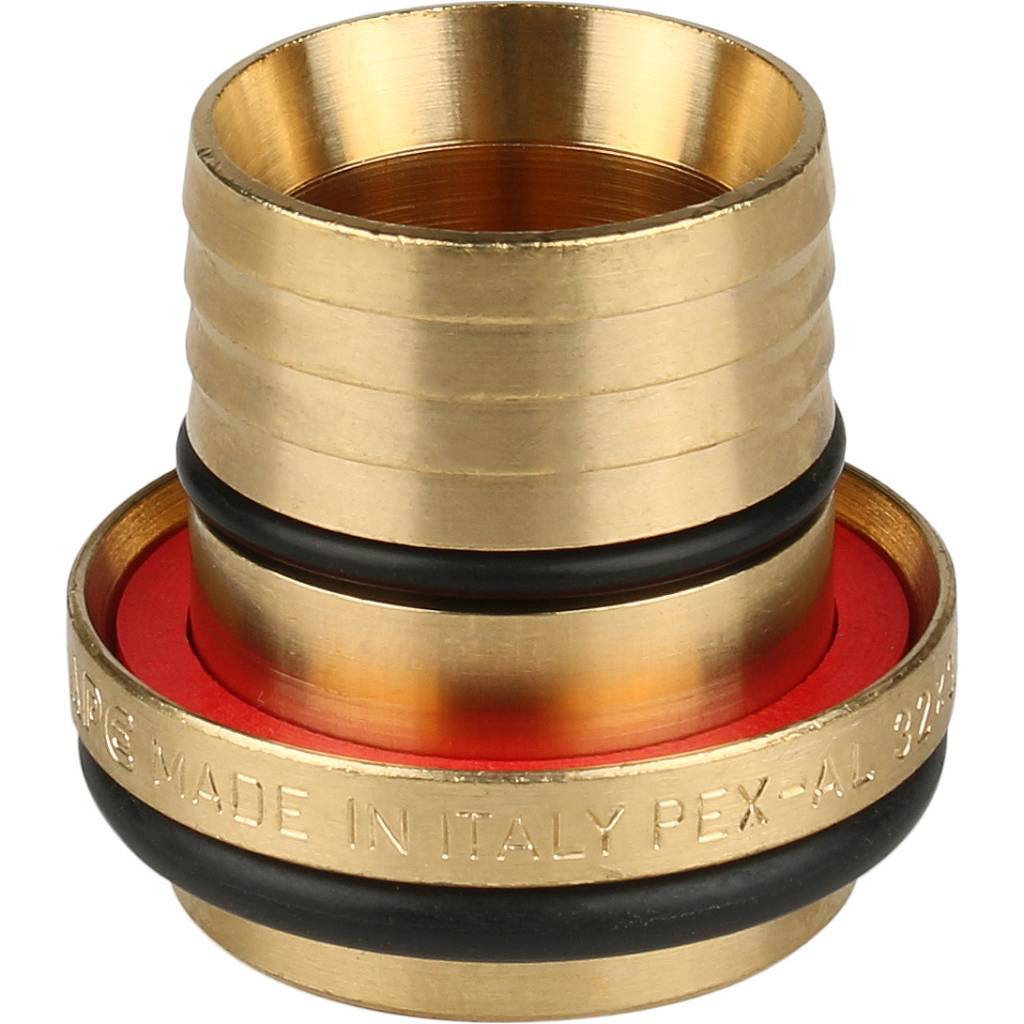 SFS-0012-000132 STOUT Тройник-переходник с внутренней резьбой 1"x32 для металлопластиковых труб винтовой