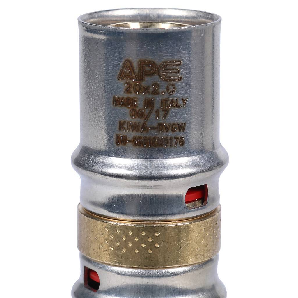 SFP-0003-002020 STOUT Муфта соединительная равнопроходная 20х20 для металлопластиковых труб прессовой