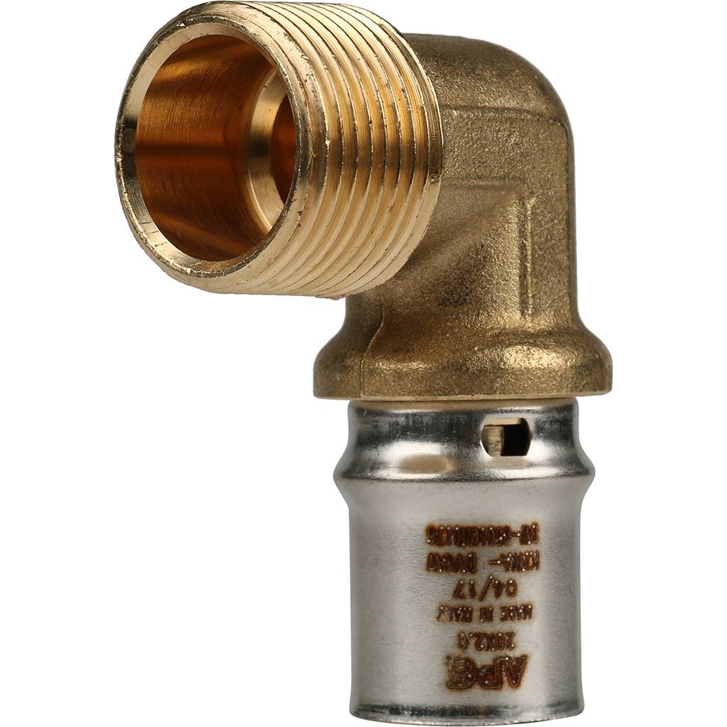 SFP-0011-003420 STOUT Угольник-переходник с наружной резьбой 3/4"х20 для металлопластиковых труб прессовой