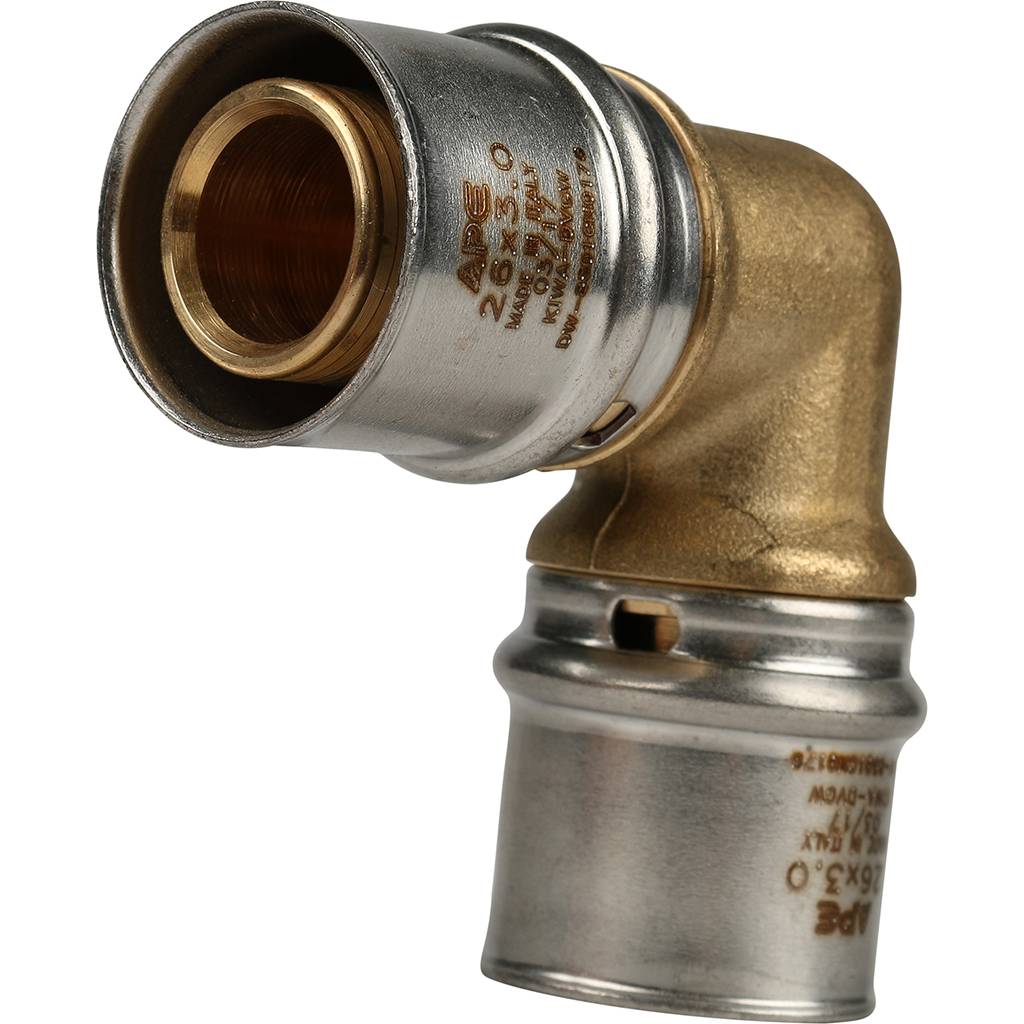 SFP-0009-002626 STOUT Угольник  90° 26х26 для металлопластиковых труб прессовой
