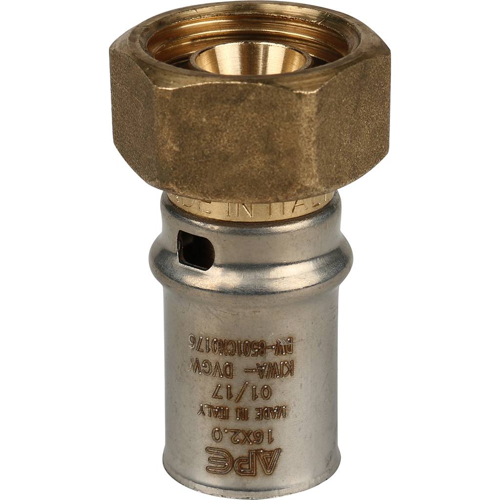 SFP-0016-001216 STOUT Переходник с накидной гайкой 1/2"х16 для металлопластиковых труб прессовой