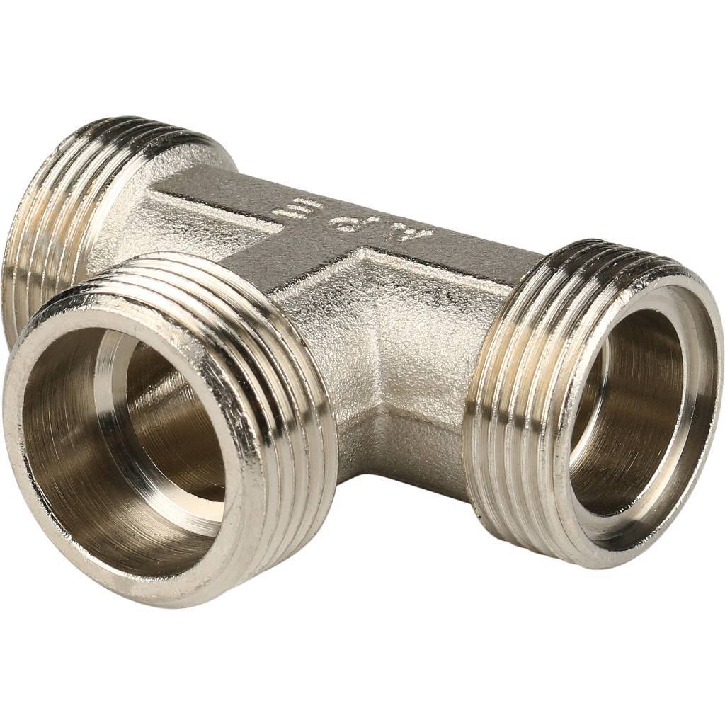 SFS-0011-003420 STOUT Тройник-переходник с наружной резьбой 3/4"х20 для металлопластиковых труб винтовой