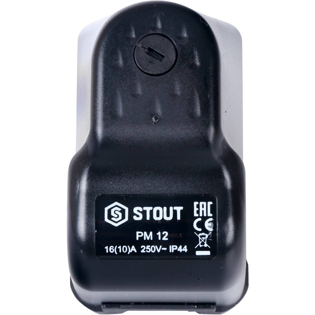 SCS-0001-000012 STOUT Реле давления для водоснабжения PM12G, 3-12 бар,1/4", с накидной гайкой