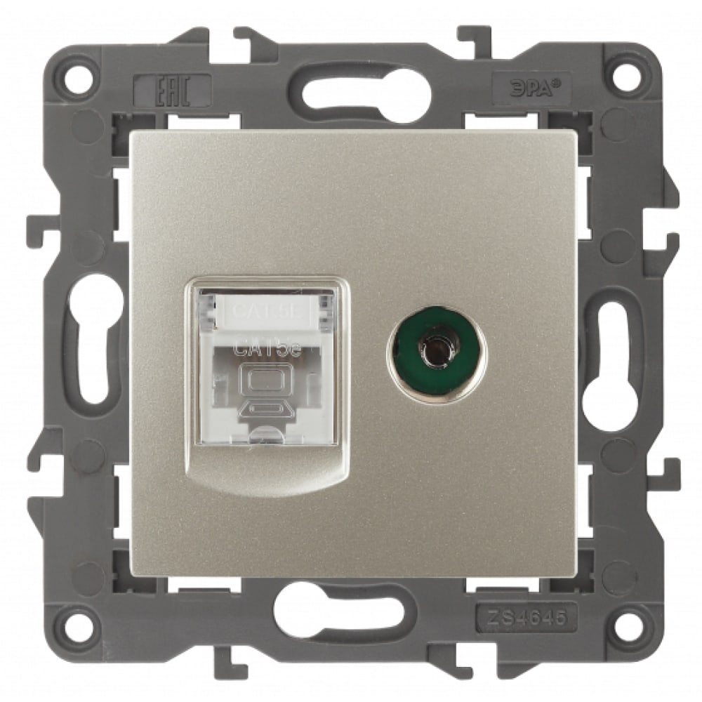 Розетка ЭРА 14-3110-04 RJ45 TV, IP20, шампань Б0034317