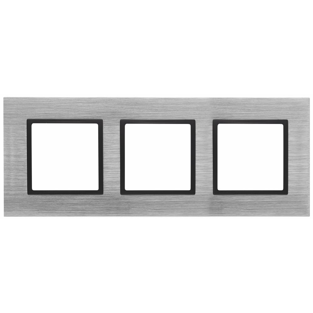 Рамка ЭРА 14-5203-41 на 3 поста, металл, Elegance, сталь+антрацит Б0034557