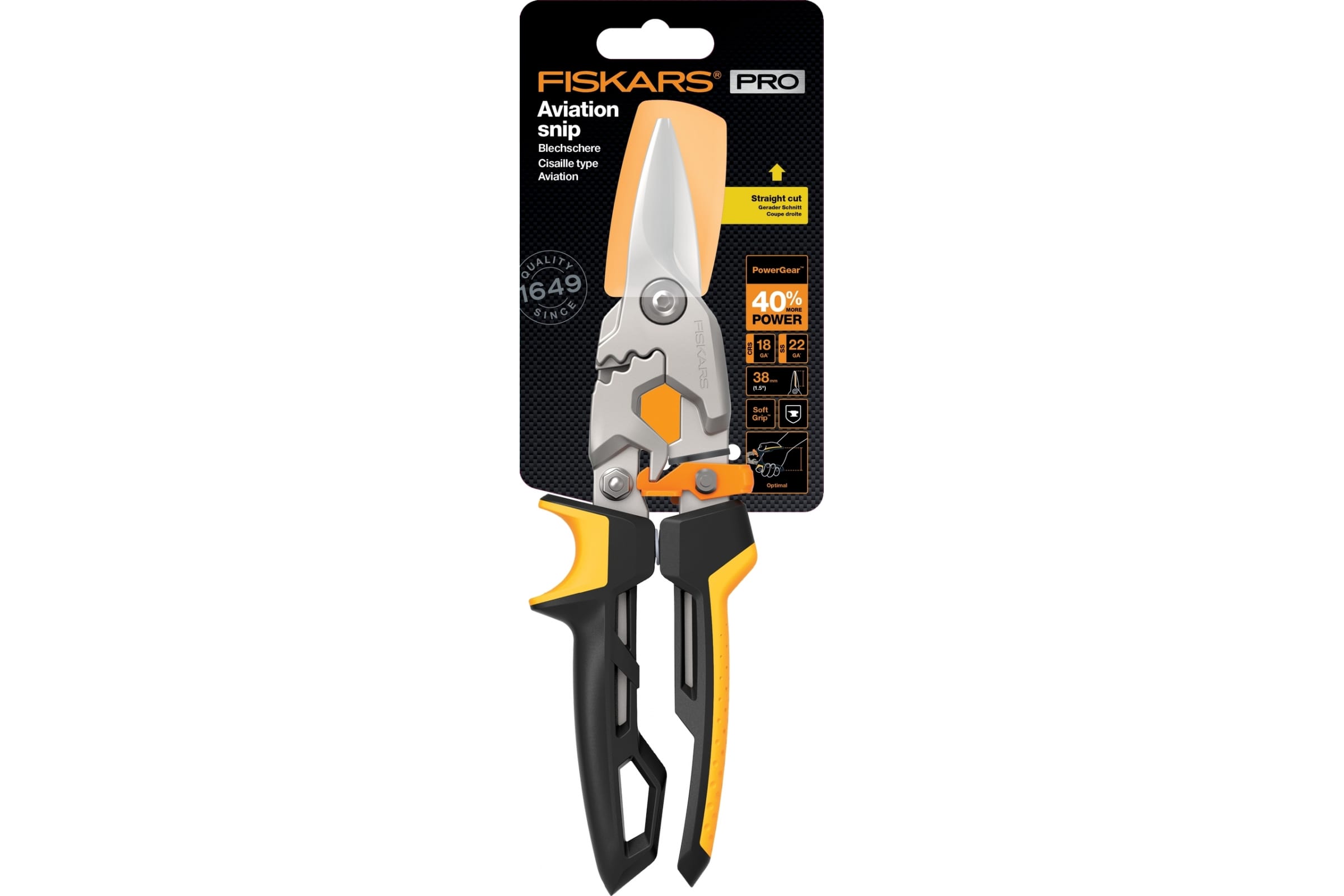 Ножницы для металла Fiskars прямые PowerGear 1027207