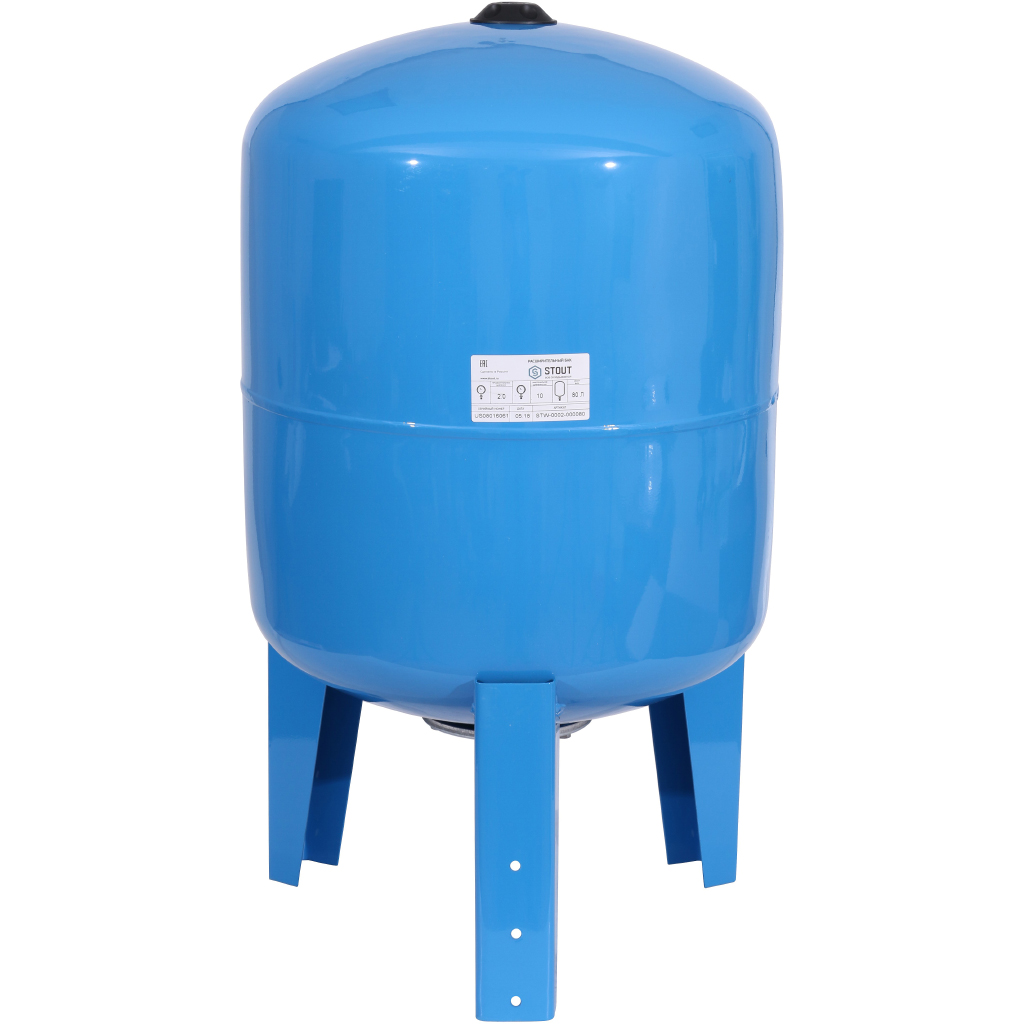 STW-0002-000080 STOUT Расширительный бак, гидроаккумулятор 80 л. вертикальный (цвет синий)
