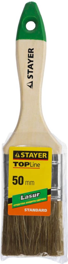 STAYER 50 мм, 2", щетина смешанная, кисть плоская LASUR-STANDARD 01031-50