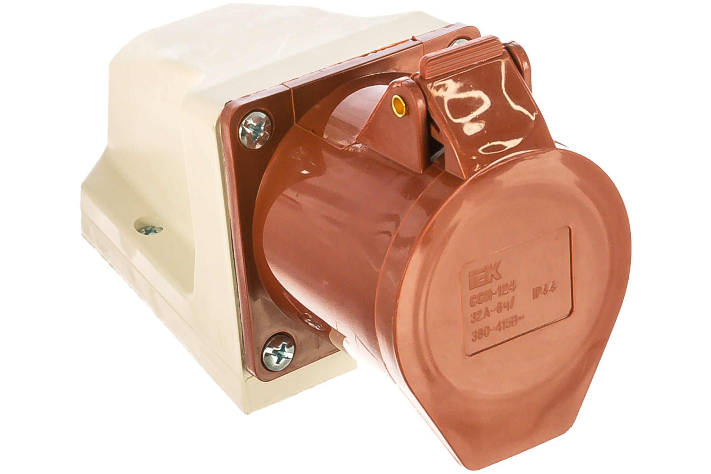 Розетка наружной установки IEK 32А 3P+Е 380В IP44 124 ИЭК PSR12-032-4