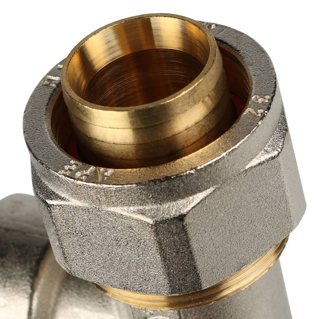 SFS-0012-000132 STOUT Тройник-переходник с внутренней резьбой 1"x32 для металлопластиковых труб винтовой