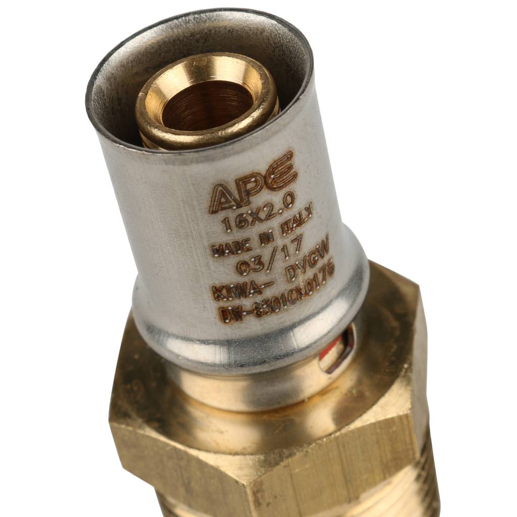 SFP-0001-003416 STOUT Переходник с наружной резьбой 3/4"x16 для металлопластиковых труб прессовой