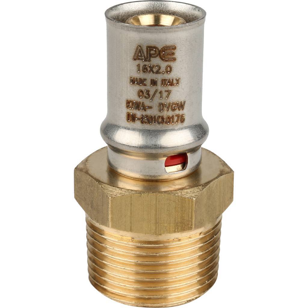 SFP-0001-003416 STOUT Переходник с наружной резьбой 3/4"x16 для металлопластиковых труб прессовой