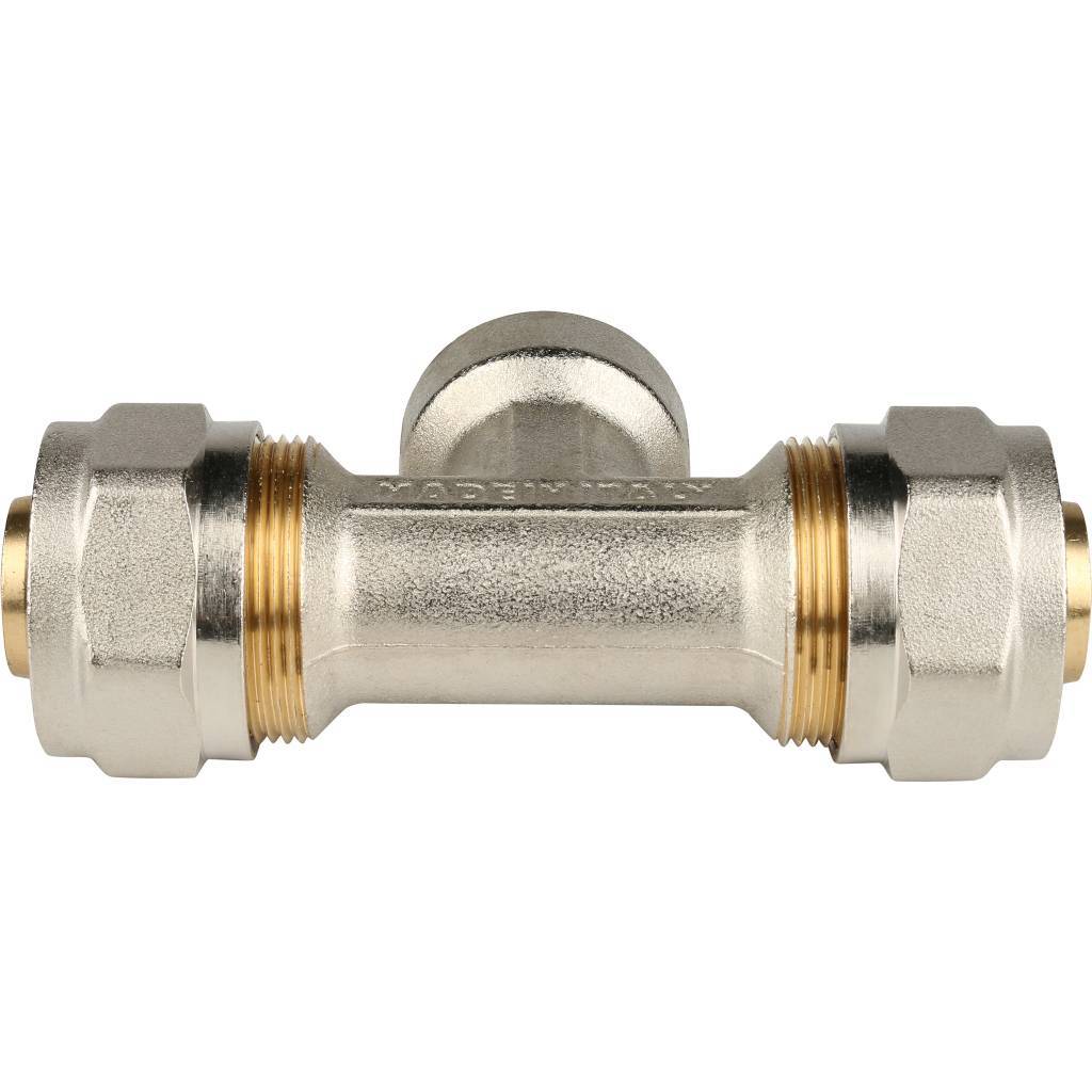 SFS-0012-003426 STOUT Тройник-переходник с внутренней резьбой 3/4"х26 для металлопластиковых труб винтовой