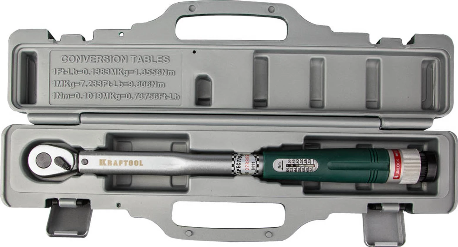 KRAFTOOL 3/8", 10-60 Нм, со шкалой, динамометрический ключ 64053-060
