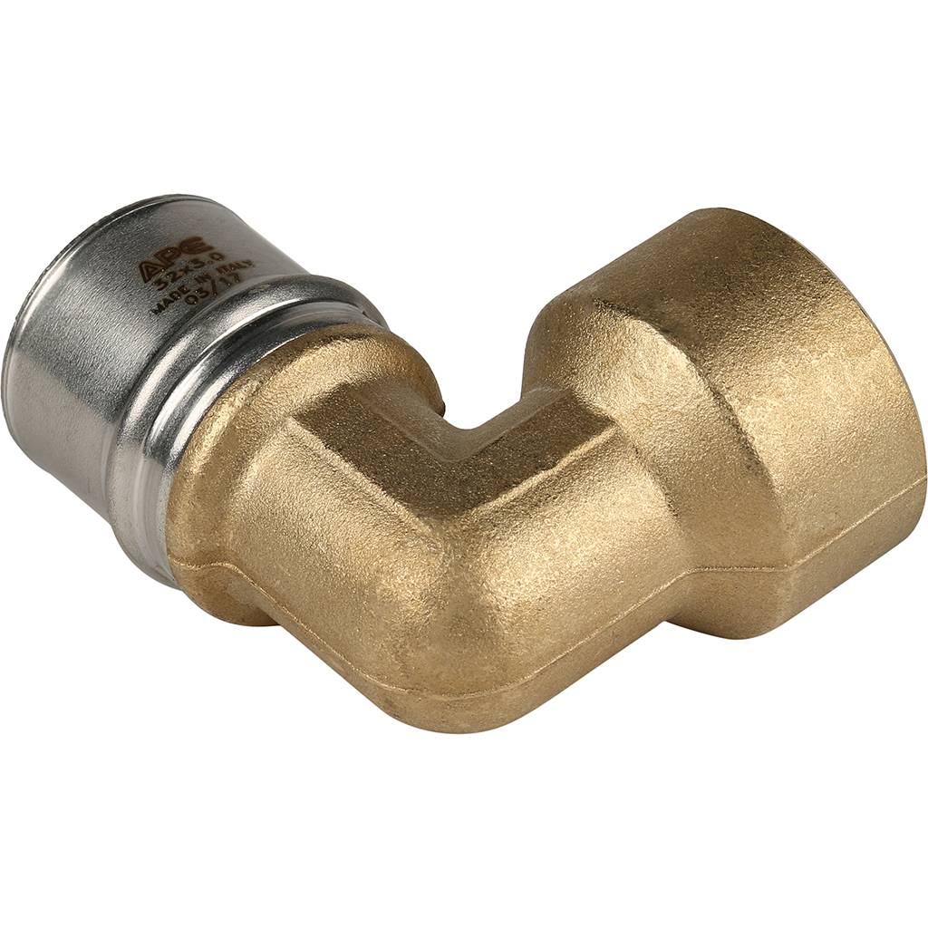 SFP-0010-000132 STOUT Угольник-переходник с внутренней резьбой 1"х32 для металлопластиковых труб прессовой