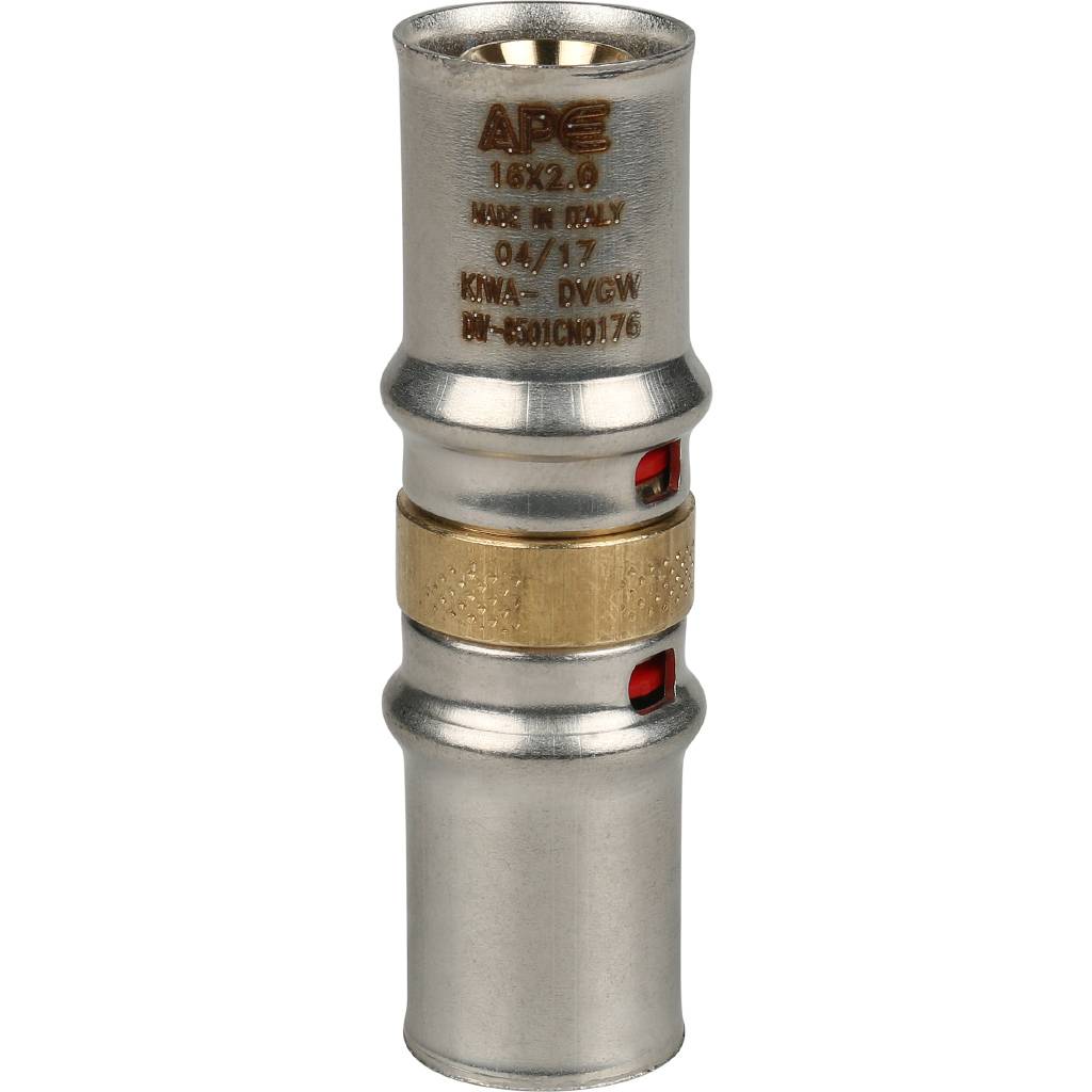 SFP-0003-001616 STOUT Муфта соединительная равнопроходная 16х16 для металлопластиковых труб прессовой