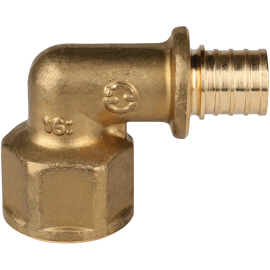 SFA-0006-001612 STOUT Угольник-переходник с внутренней резьбой 16xG 1/2" для труб из сшитого полиэтилена аксиальный