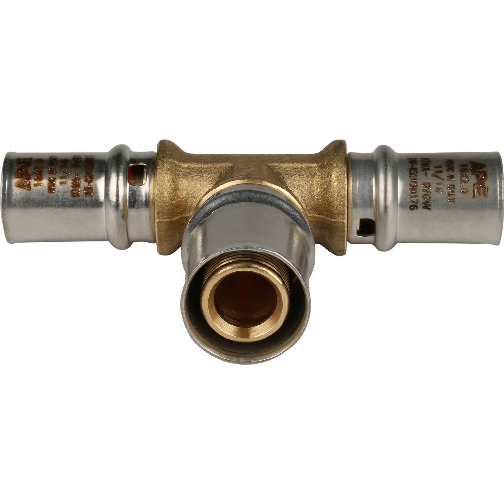 SFP-0005-162016 STOUT Тройник переходной 16x20x16 для металлопластиковых труб прессовой