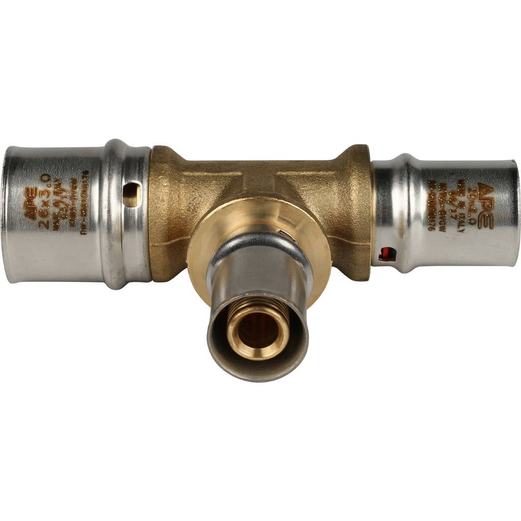 SFP-0005-261620 STOUT Тройник переходной 26х16х20 для металлопластиковых труб прессовой