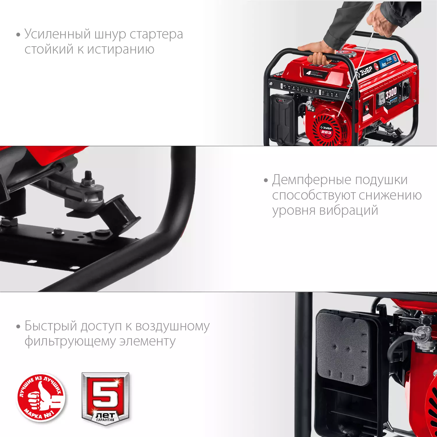 Бензиновый генератор ЗУБР СГ-3300