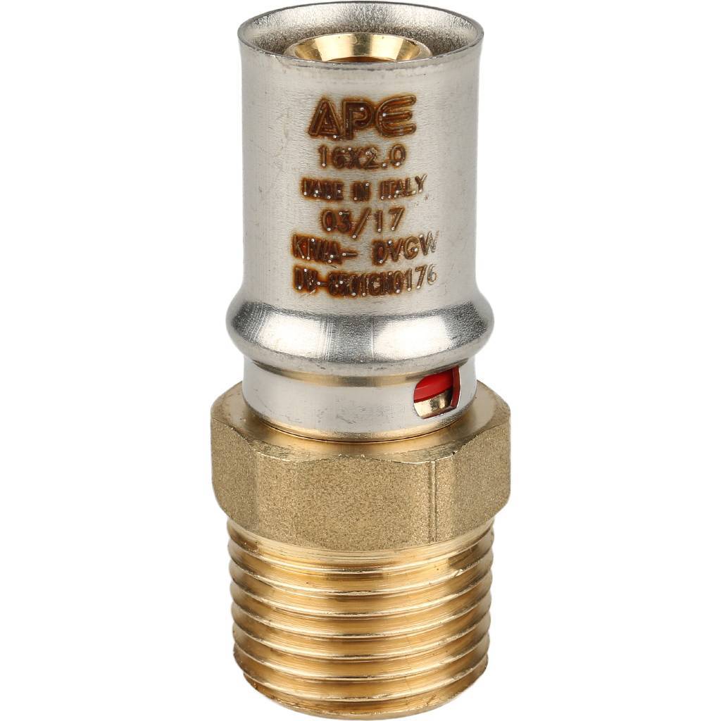 SFP-0001-001216 STOUT Переходник с наружной резьбой 1/2"х16 для металлопластиковых труб прессовой